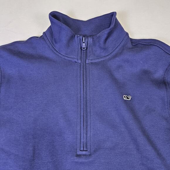 Vineyard Vines Boys Half Zip Pullover Deep Bay Blue Lightweight Sweatshirt XL 18 - Picture 6 of 13